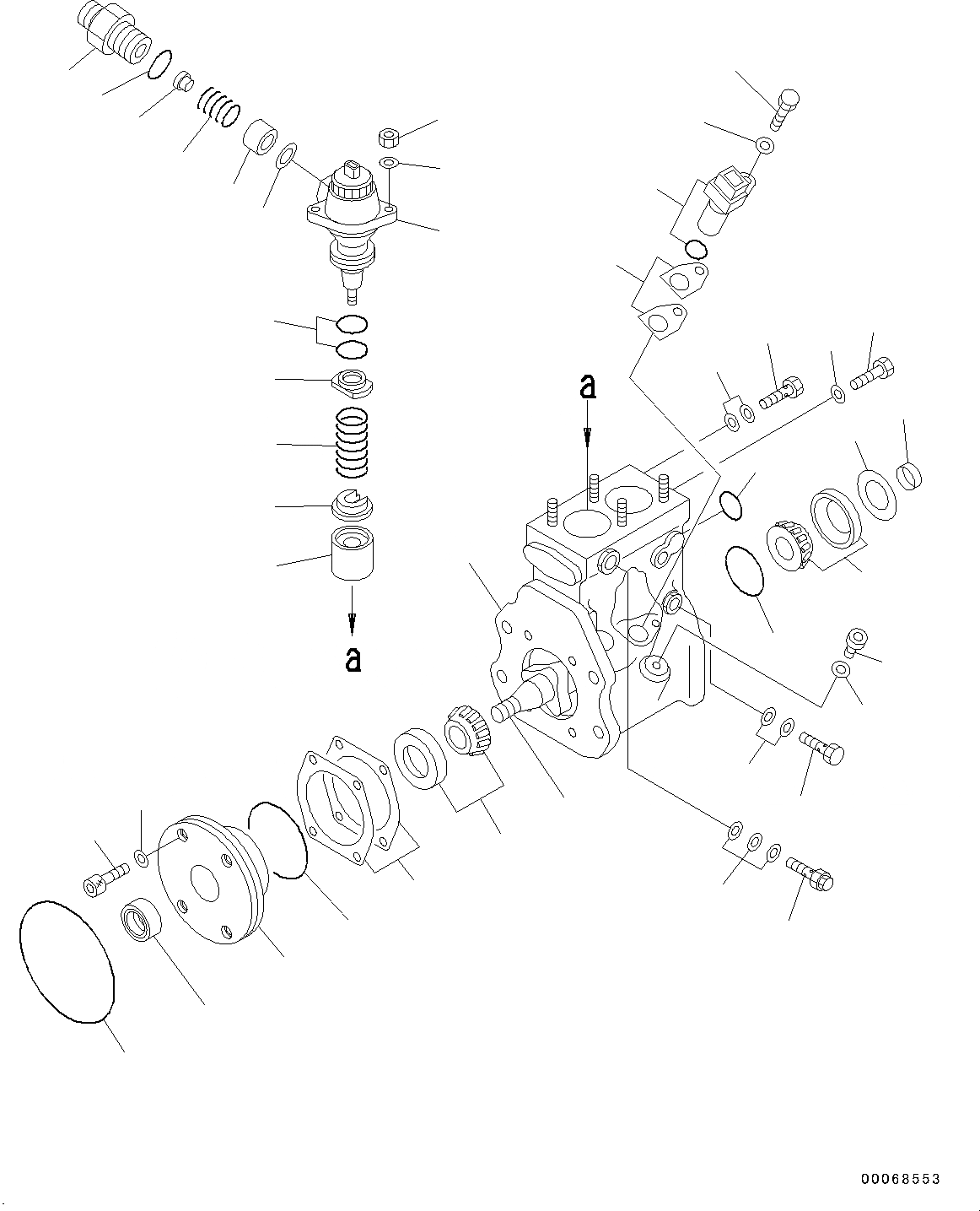 Схема запчастей Komatsu SAA6D125E-5CR - ТОПЛИВН. НАСОС, ВНУТР. ЧАСТИ, НАСОС (№-) ТОПЛИВН. НАСОС