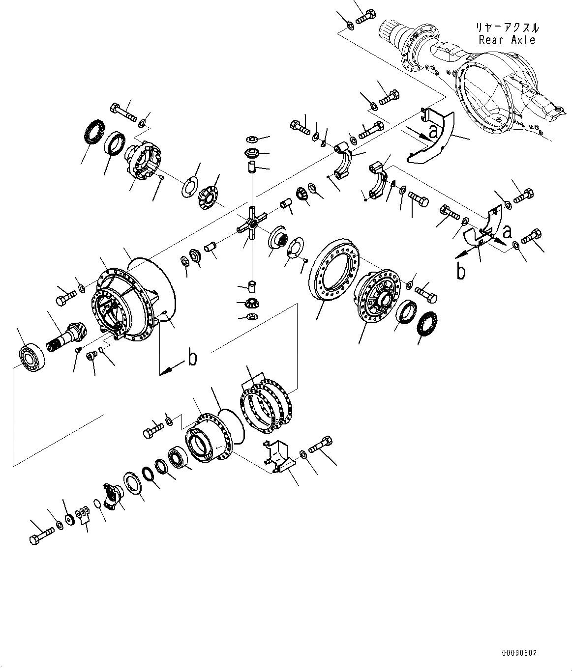 Схема запчастей Komatsu WA500-6 - ЗАДН. МОСТ, ДИФФЕРЕНЦ. (№8-) ЗАДН. МОСТ, БЕЗ САМОБЛОКИР. ДИФФЕРЕНЦ.