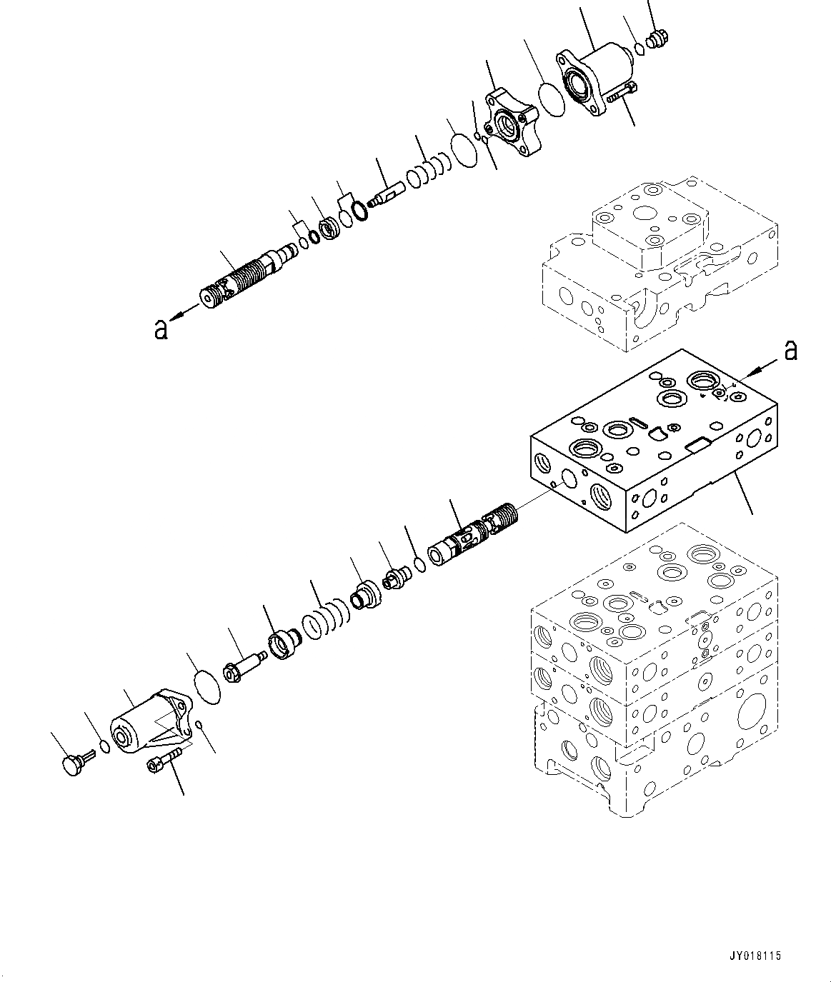 Схема запчастей Komatsu WA500-6 - УПРАВЛЯЮЩ. КЛАПАН, -КЛАПАН (/) (№79-) УПРАВЛЯЮЩ. КЛАПАН, С 2-Х СЕКЦИОНН. УПРАВЛЯЮЩ. КЛАПАН