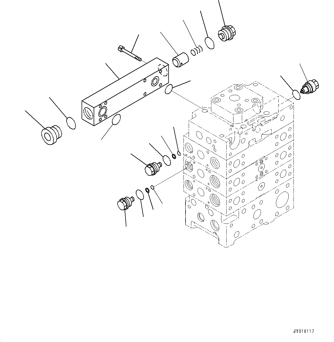 Схема запчастей Komatsu WA500-6 - УПРАВЛЯЮЩ. КЛАПАН, -КЛАПАН (/) (№79-) УПРАВЛЯЮЩ. КЛАПАН, С 2-Х СЕКЦИОНН. УПРАВЛЯЮЩ. КЛАПАН