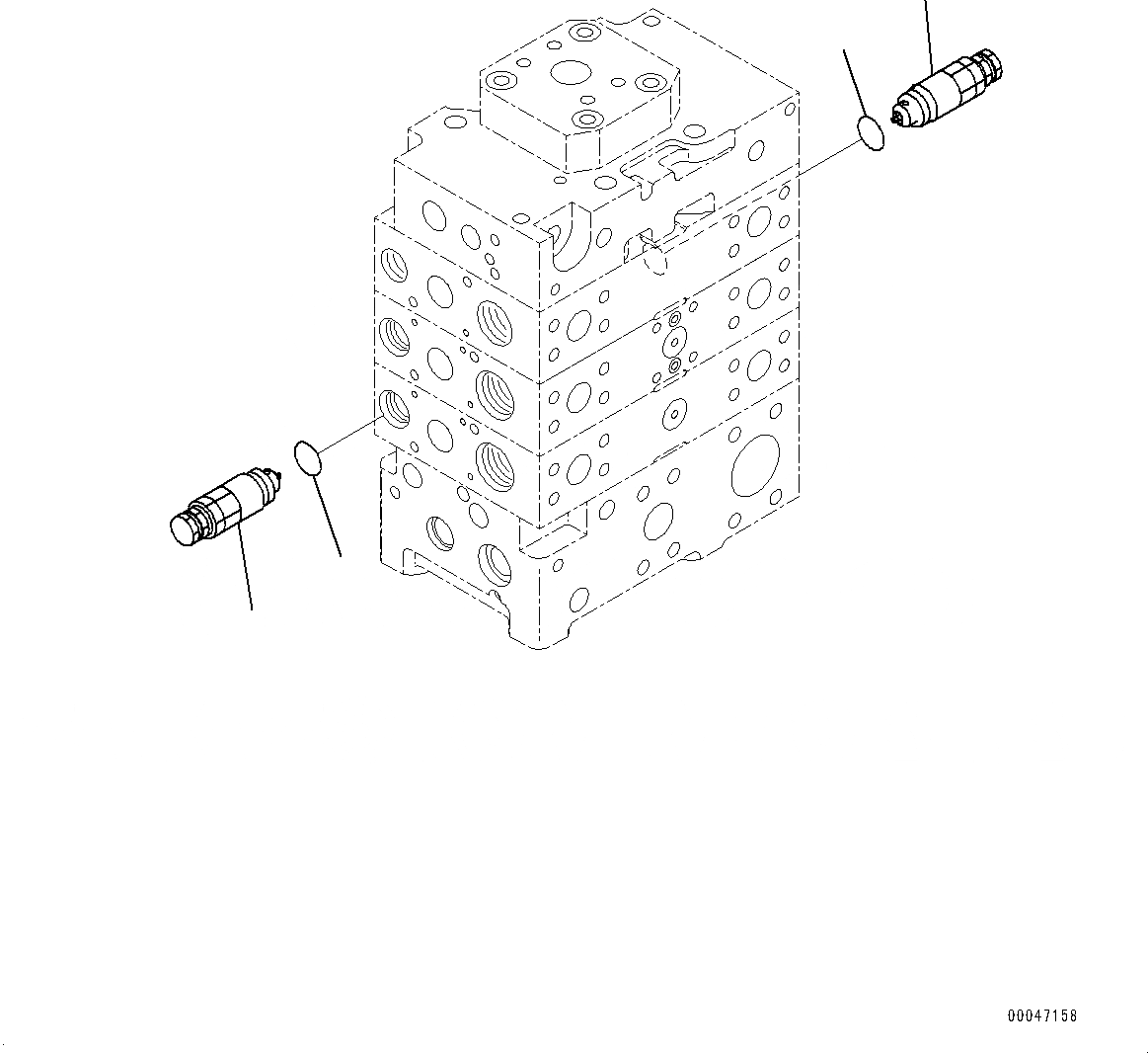 Схема запчастей Komatsu WA500-6 - УПРАВЛЯЮЩ. КЛАПАН, -КЛАПАН (8/) (№79-) УПРАВЛЯЮЩ. КЛАПАН, С 2-Х СЕКЦИОНН. УПРАВЛЯЮЩ. КЛАПАН