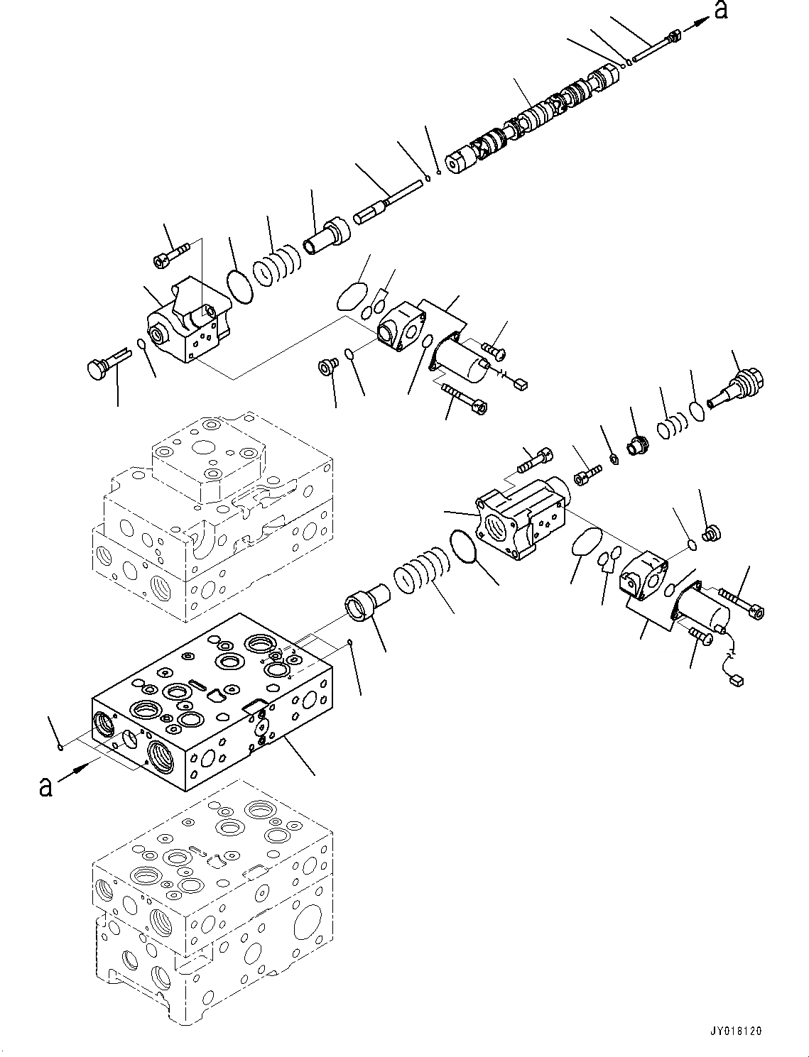 Схема запчастей Komatsu WA500-6 - УПРАВЛЯЮЩ. КЛАПАН, -КЛАПАН (9/) (№79-) УПРАВЛЯЮЩ. КЛАПАН, С 2-Х СЕКЦИОНН. УПРАВЛЯЮЩ. КЛАПАН