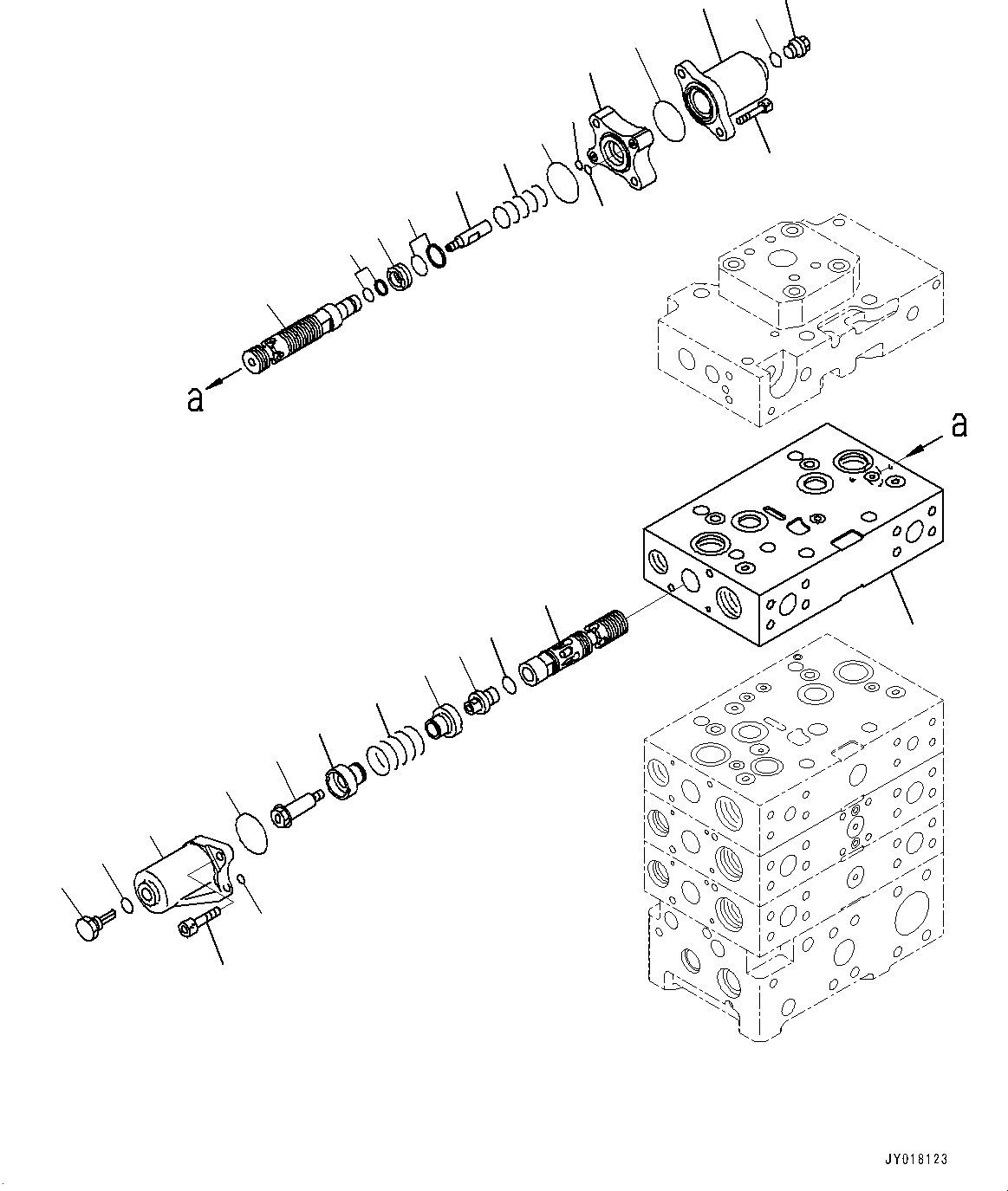 Схема запчастей Komatsu WA500-6 - УПРАВЛЯЮЩ. КЛАПАН, -КЛАПАН (/) (№79-) УПРАВЛЯЮЩ. КЛАПАН, С 2-Х СЕКЦИОНН. УПРАВЛЯЮЩ. КЛАПАН, ECSS