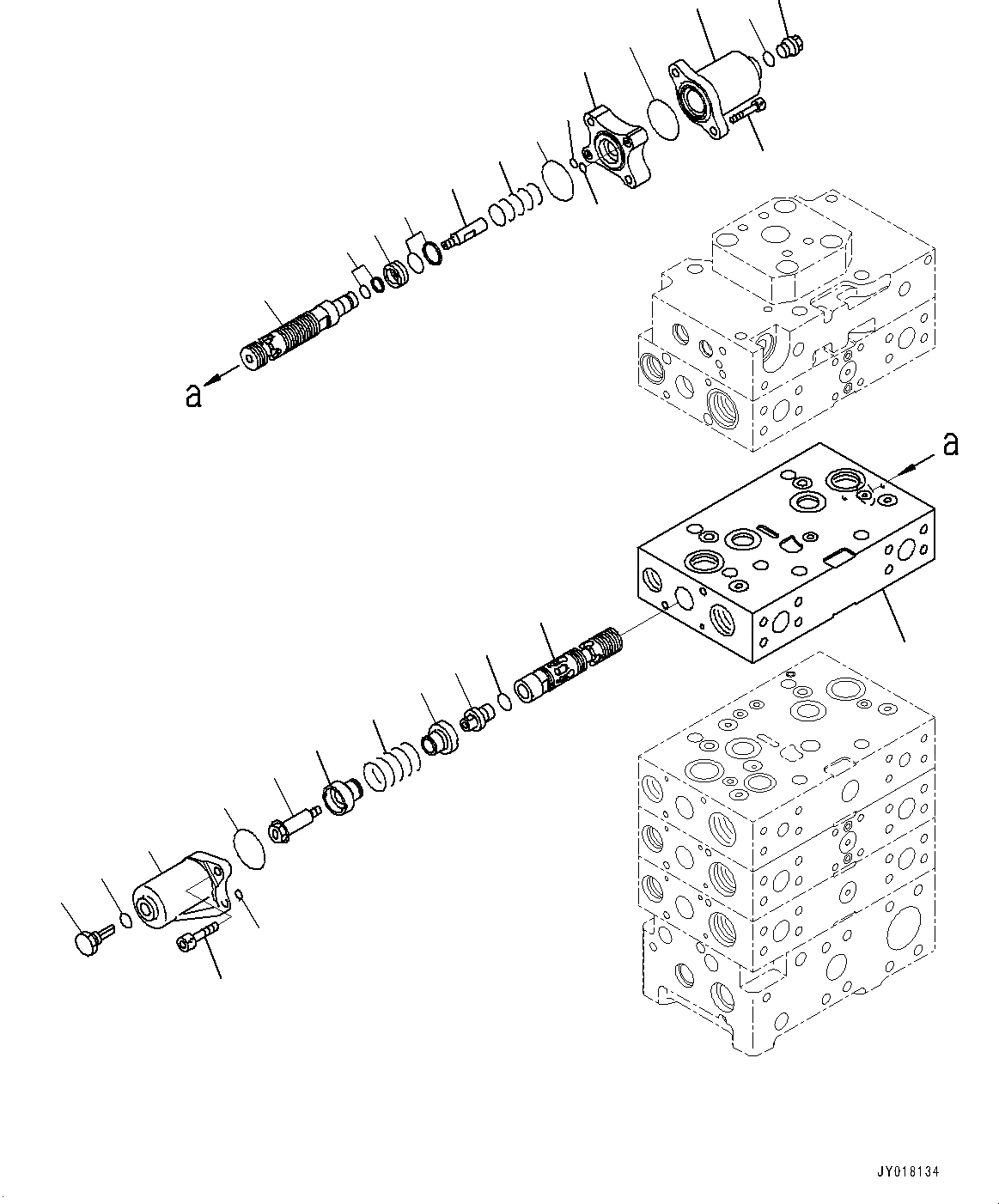 Схема запчастей Komatsu WA500-6 - УПРАВЛЯЮЩ. КЛАПАН, -КЛАПАН (/7) (№79-) УПРАВЛЯЮЩ. КЛАПАН, С 3-Х СЕКЦ. КОНТР. КЛАПАНОМ, ECSS