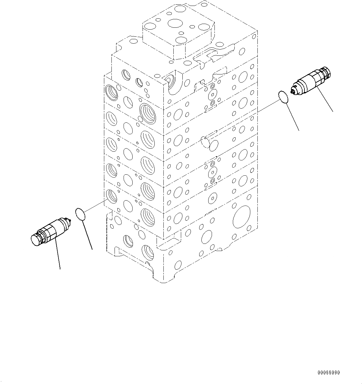 Схема запчастей Komatsu WA500-6 - УПРАВЛЯЮЩ. КЛАПАН, -КЛАПАН (8/7) (№79-) УПРАВЛЯЮЩ. КЛАПАН, С 3-Х СЕКЦ. КОНТР. КЛАПАНОМ, ECSS