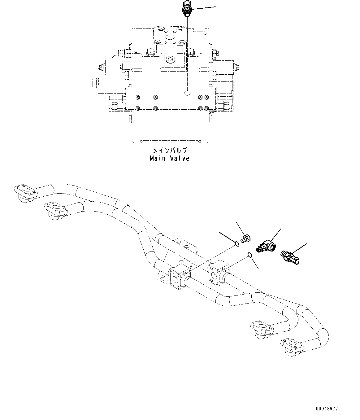 Схема запчастей Komatsu WA500-6 - ГИДРОЛИНИЯ, ДАТЧИК (№79-) ГИДРОЛИНИЯ, С 2-Х СЕКЦИОНН. УПРАВЛЯЮЩ. КЛАПАН, ПРОХОДНОЙ ФИЛЬТР, БЕЗ ECSS