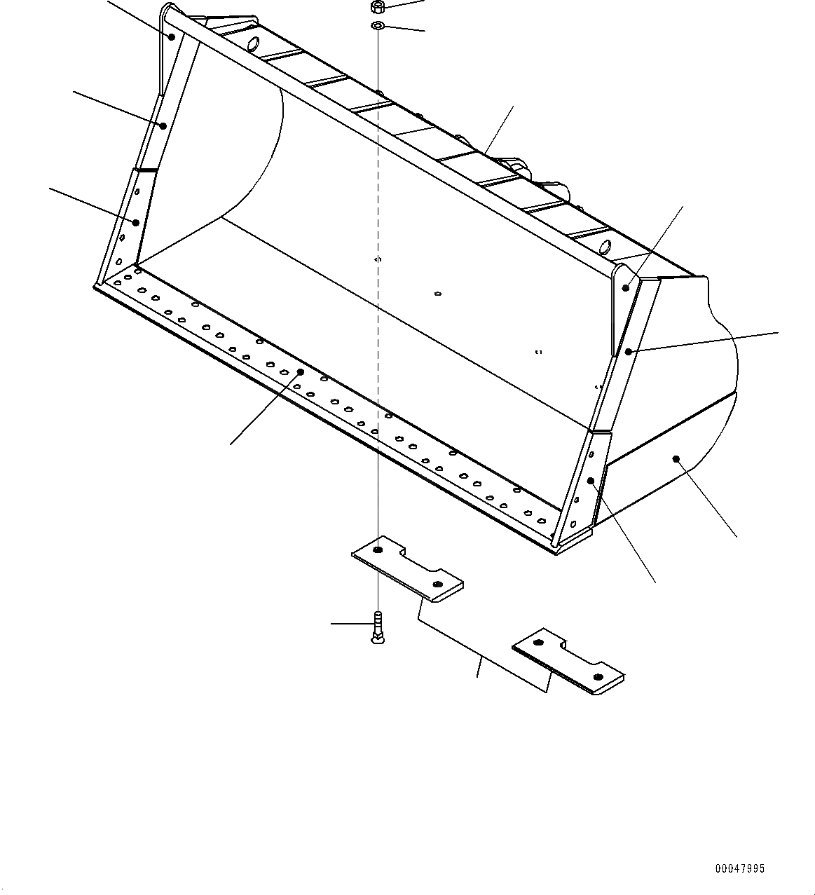 Схема запчастей Komatsu WA500-6 - КОВШ (№79-) КОВШ, .M, СЕГМЕНТН. КРОМКА .M, MM ШИР.