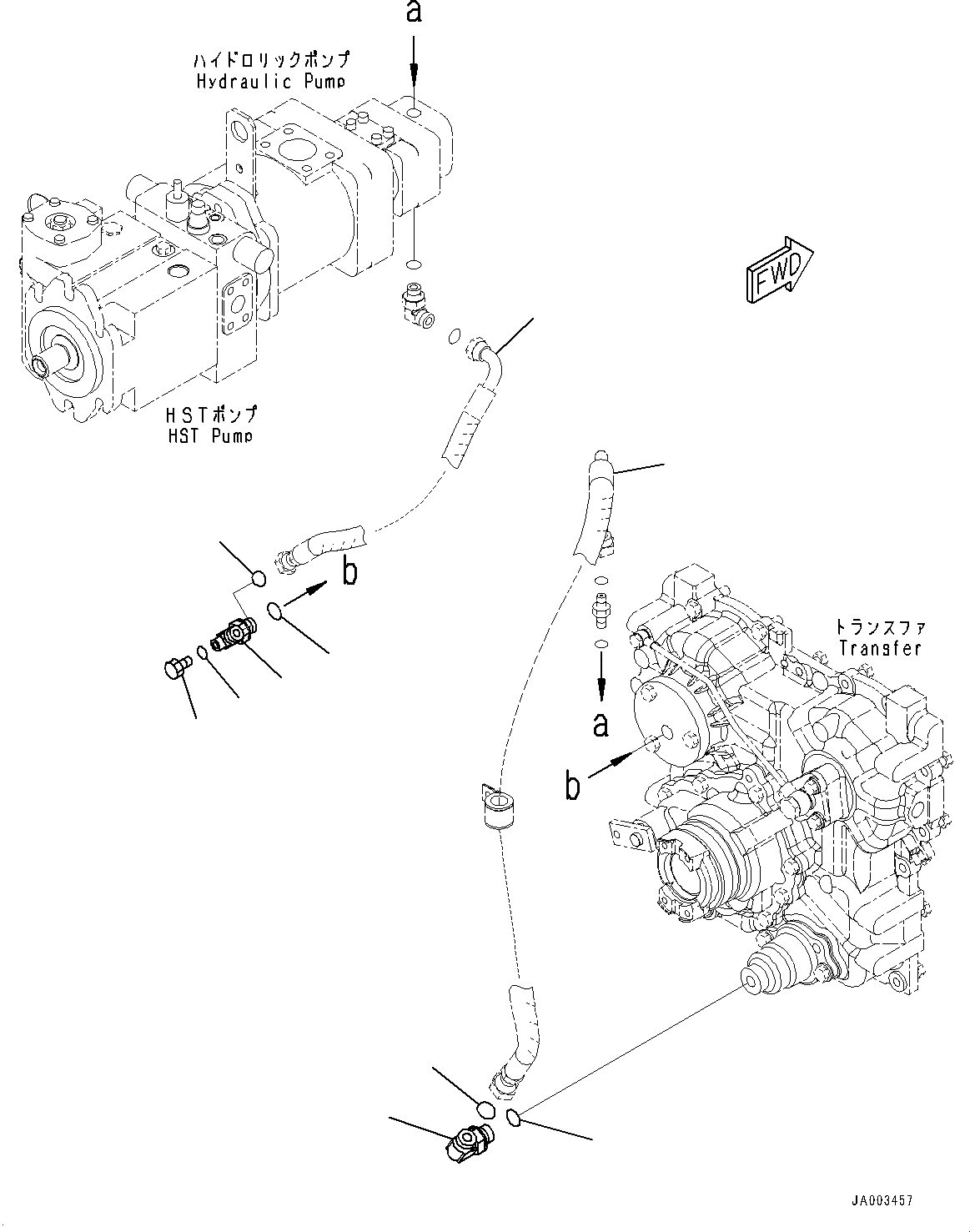 Схема запчастей Komatsu WA150PZ-6 - ПЕРЕДАЧА, ТРУБЫ (№8-) ПЕРЕДАЧА, С ЭКСТРЕНН. УПРАВЛ., АВТОМАТИЧ. УПРАВЛ-Е ТИП