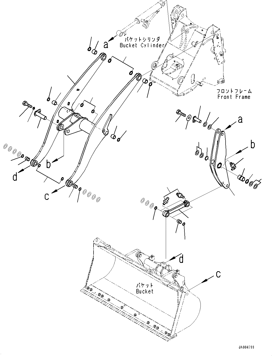 Схема запчастей Komatsu WA150PZ-6 - РУКОЯТЬ И BELL CRANK, СТРЕЛА (№8-) РУКОЯТЬ И BELL CRANK