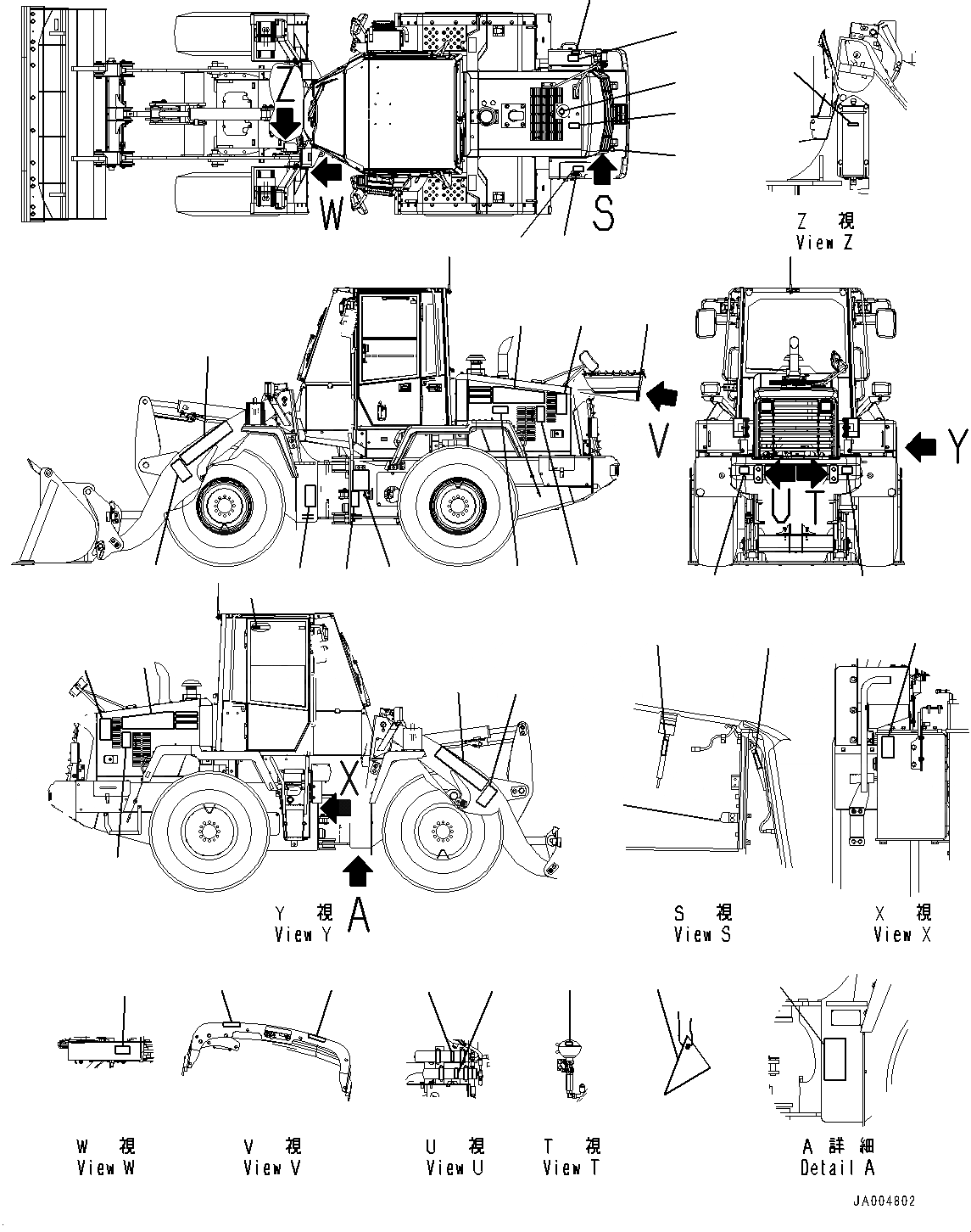 Схема запчастей Komatsu WA150PZ-6 - МАРКИРОВКА, EXTERIOR (№8-8) МАРКИРОВКА, АНГЛ., ДЛЯ СТРАН ЕС БЕЗОПАСН. REGULATION