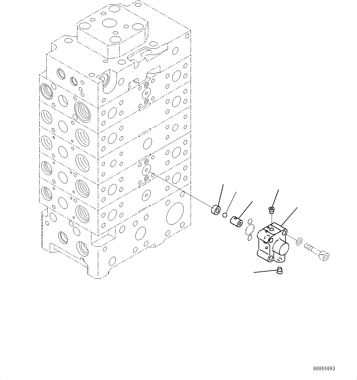 Схема запчастей Komatsu WA500-6 - УПРАВЛЯЮЩ. КЛАПАН, -КЛАПАН (/7) (№79-) УПРАВЛЯЮЩ. КЛАПАН, С 3-Х СЕКЦ. КОНТР. КЛАПАНОМ, ECSS