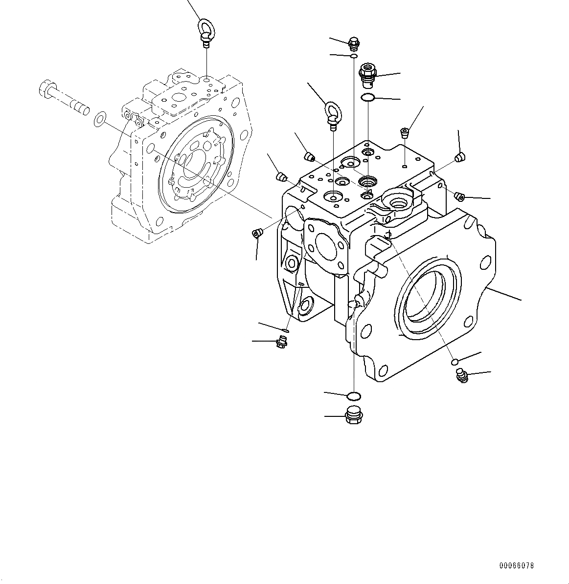 Схема запчастей Komatsu WA500-6 - ГИДР. НАСОС., ПОГРУЗ. НАСОС (/8) (№79-) ГИДР. НАСОС., БЕЗ ТОРМОЗ. МАСЛ. СИСТЕМА ОХЛАЖДЕНИЯ