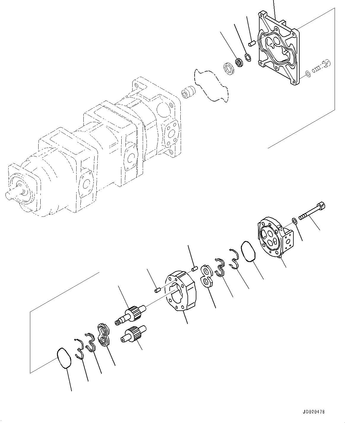 Схема запчастей Komatsu WA500-6 - ГИДР. НАСОС., ВЕНТИЛЯТОР И НАСОС ОХЛАЖДЕНИЯ ТОРМОЗОВ (/) (№79-) ГИДР. НАСОС., С ТОРМОЗ. МАСЛ. СИСТЕМА ОХЛАЖДЕНИЯ