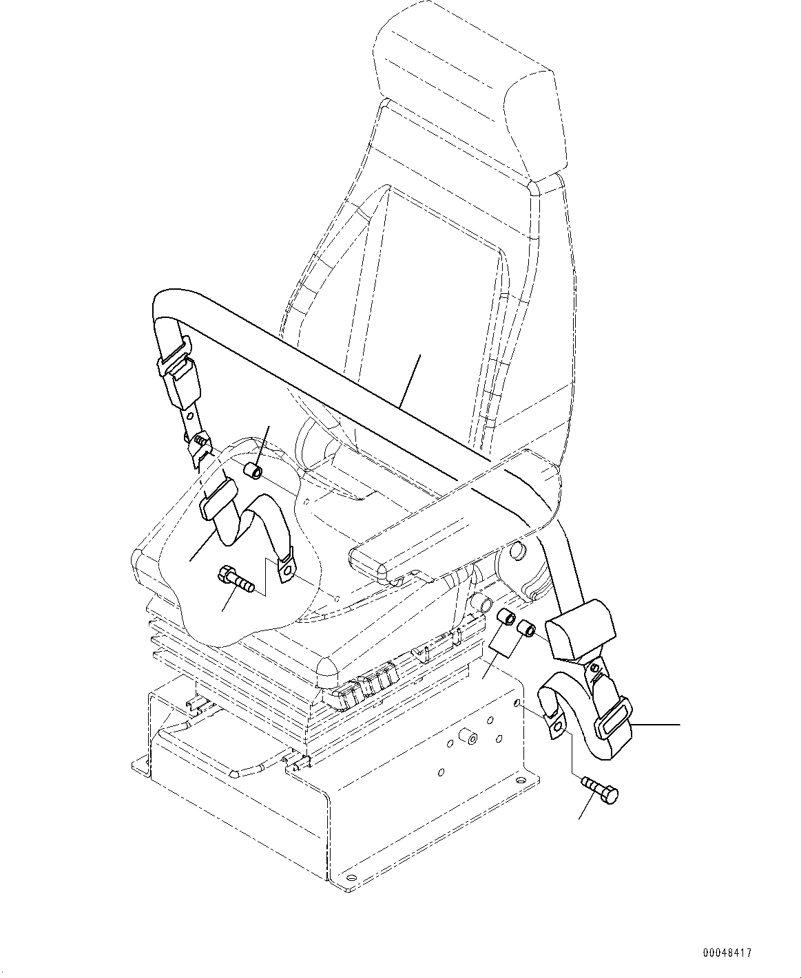 Схема запчастей Komatsu WA500-6 - РЕМЕНЬ БЕЗОПАСНОСТИ (№79-) РЕМЕНЬ БЕЗОПАСНОСТИ, MM, -POINT ТИП, С ВОЗД. ПОДВЕСКОЙ СИДЕНЬЕ ОПЕРАТОРА