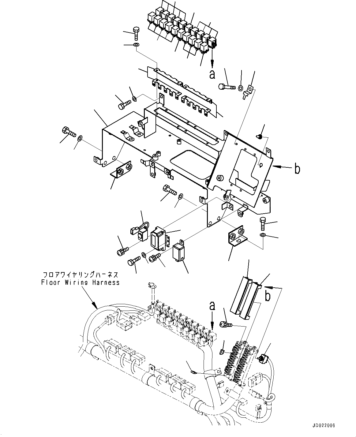 Схема запчастей Komatsu WA500-6 - ПОЛ, ЭЛЕКТРИЧ. ЧАСТИ (№79-) ПОЛ, С КОНДИЦИОНЕРОМ