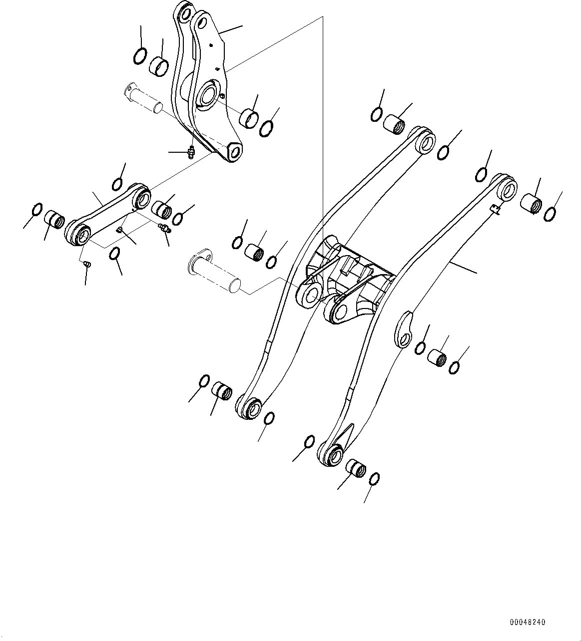 Схема запчастей Komatsu WA500-6 - РУКОЯТЬ И BELL CRANK, СТРЕЛА, BELL CRANK И СОЕДИНИТЕЛЬН. ЗВЕНО (№79-) РУКОЯТЬ И BELL CRANK, С 2-Х СЕКЦИОНН. УПРАВЛЯЮЩ. КЛАПАН