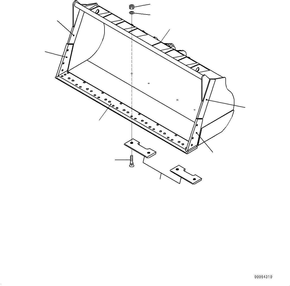 Схема запчастей Komatsu WA500-6 - КОВШ (№79-) КОВШ, .M, СЕГМЕНТН. КРОМКА .M, MM ШИР.