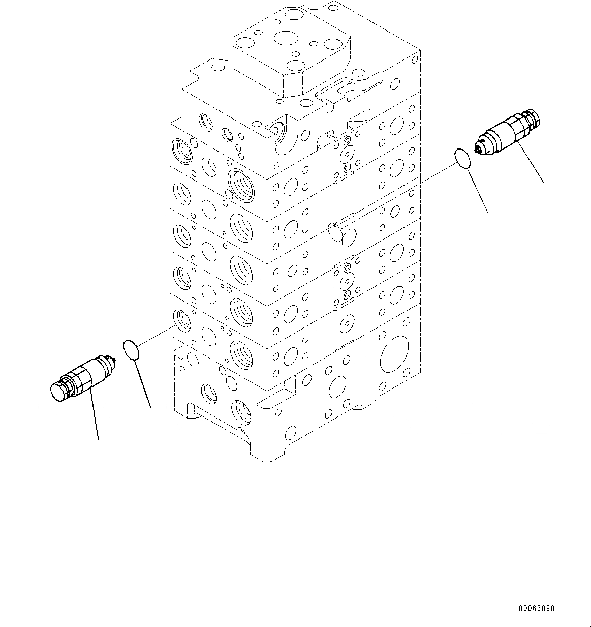 Схема запчастей Komatsu WA500-6 - УПРАВЛЯЮЩ. КЛАПАН, -КЛАПАН (8/7) (№79-) УПРАВЛЯЮЩ. КЛАПАН, С 3-Х СЕКЦ. КОНТР. КЛАПАНОМ, ECSS