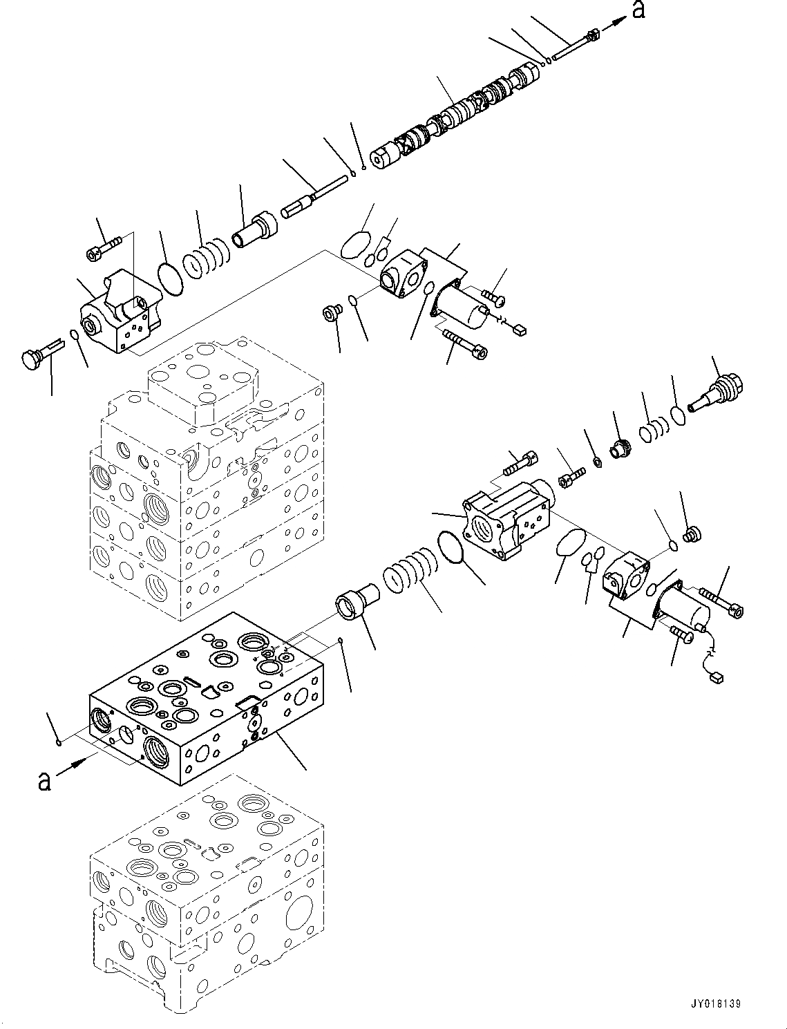 Схема запчастей Komatsu WA500-6 - УПРАВЛЯЮЩ. КЛАПАН, -КЛАПАН (9/7) (№79-) УПРАВЛЯЮЩ. КЛАПАН, С 3-Х СЕКЦ. КОНТР. КЛАПАНОМ, ECSS