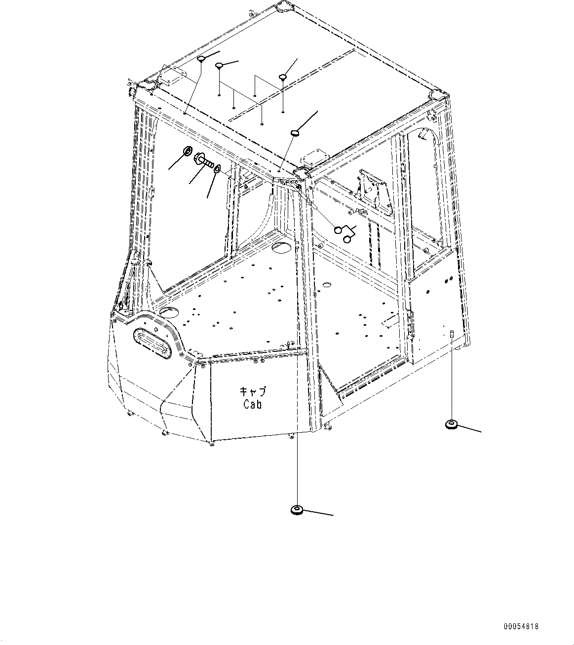 Схема запчастей Komatsu WA500-6 - КАБИНА ROPS, КРЫШКА (№79-) КАБИНА ROPS, MONOCOQUE ТИП, BOTH РАМА ОКНА, С ECSS, АВТОМАТИЧ. КОНДИЦ. ВОЗДУХА, KOMTRAX