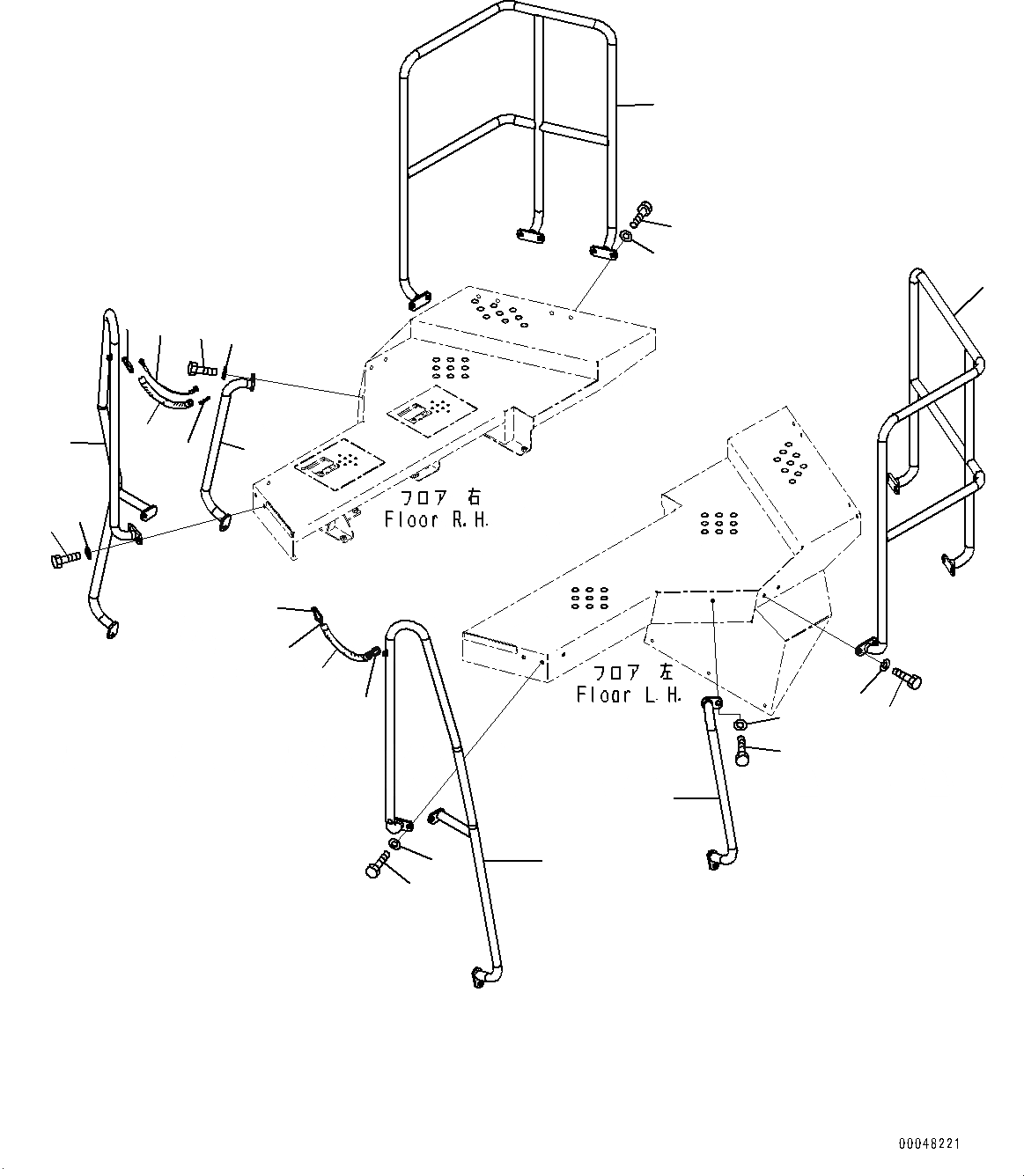 Схема запчастей Komatsu WA500-6 - ПОРУЧНИ(№79-) HANDRAIL