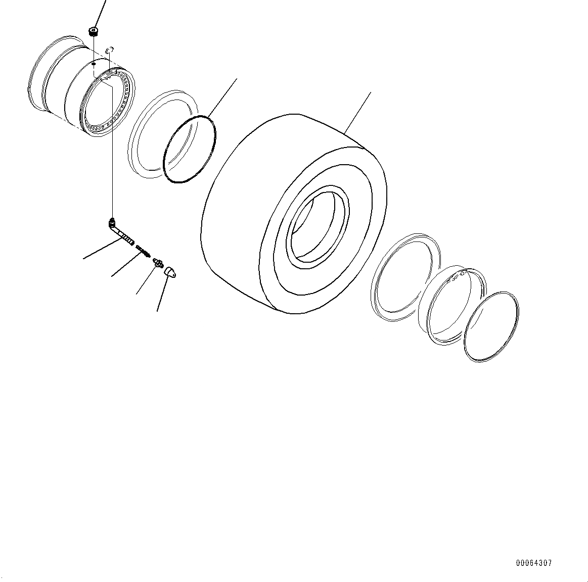 Схема запчастей Komatsu WA500-6 - ШИНЫ (№79-) ШИНЫ, 9.-R-L БЕСКАМЕРН. XLD D