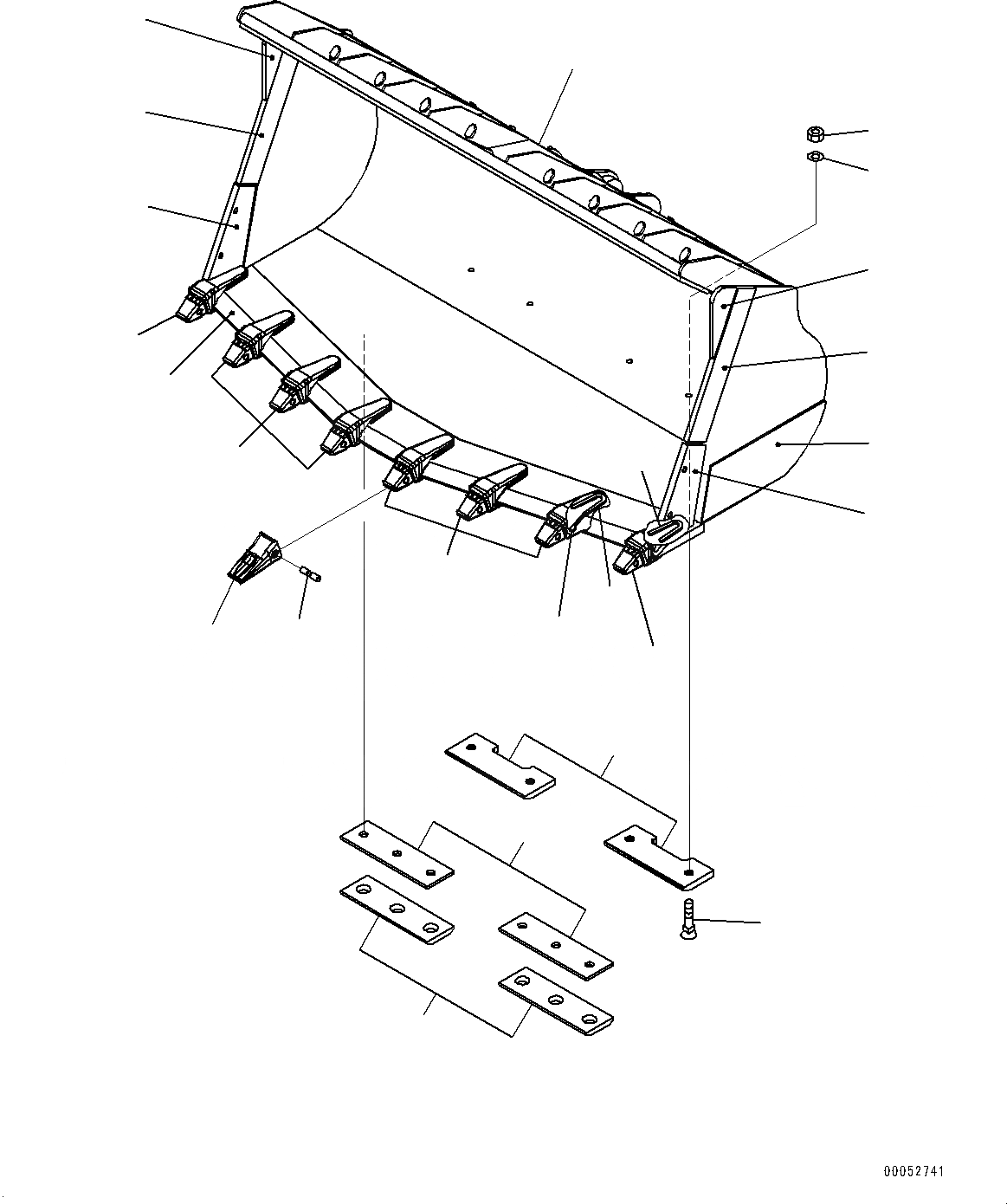 Схема запчастей Komatsu WA500-6 - V-ОБРАЗН ROCK КОВШ (№79-) V-ОБРАЗН ROCK КОВШ, .7M, MM ШИР., WELDED TIP TOOTH