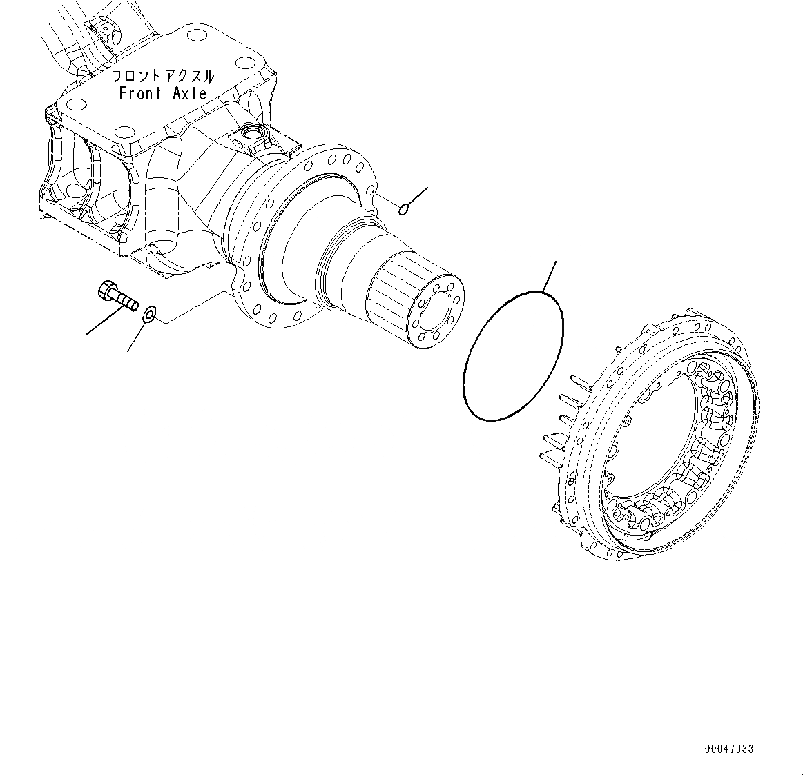 Схема запчастей Komatsu WA500-6R - ПЕРЕДНИЙ МОСТ, КОМПОНЕНТЫ (№-) ПЕРЕДНИЙ МОСТ, С САМОБЛОКИР. ДИФФЕРЕНЦ.