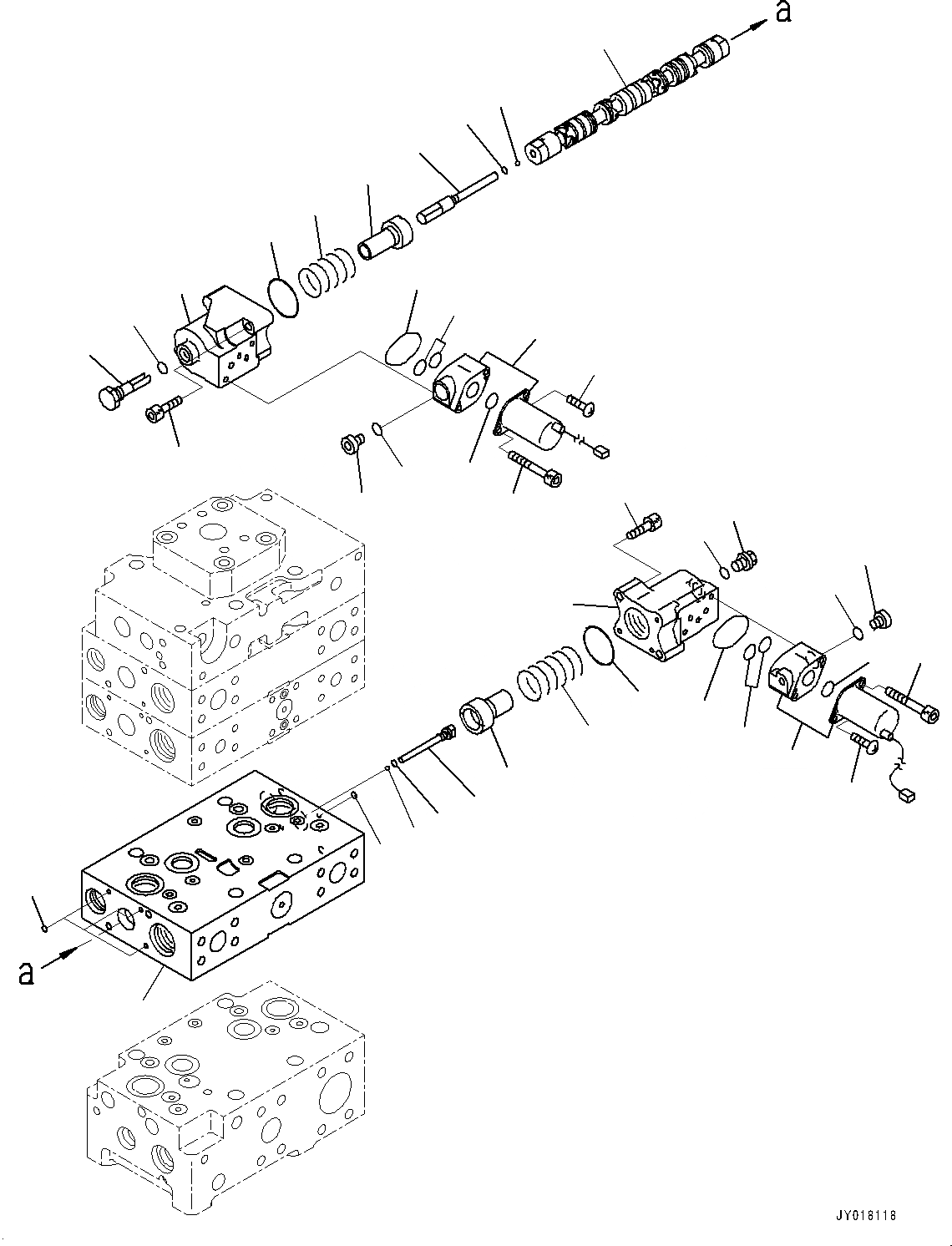 Схема запчастей Komatsu WA500-6R - УПРАВЛЯЮЩ. КЛАПАН, -КЛАПАН (/) (№-) УПРАВЛЯЮЩ. КЛАПАН, С 2-Х СЕКЦИОНН. УПРАВЛЯЮЩ. КЛАПАН