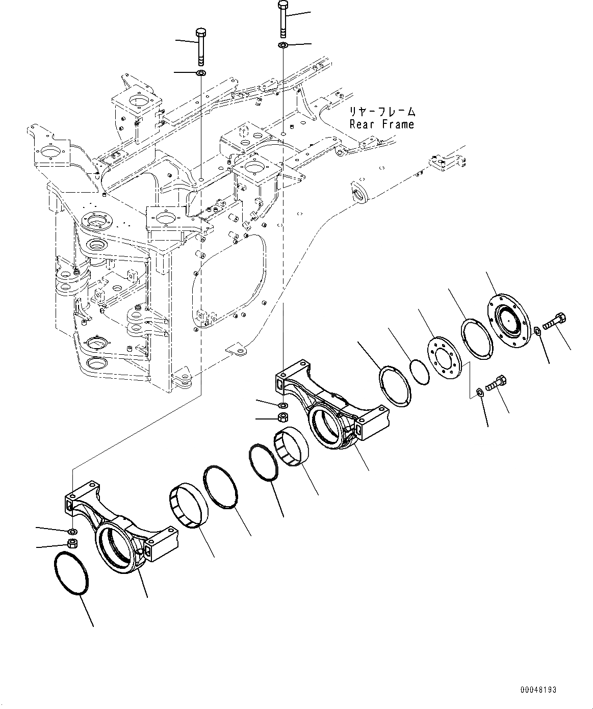 Схема запчастей Komatsu WA500-6R - СУППОРТ МОСТА (№-) СУППОРТ МОСТА