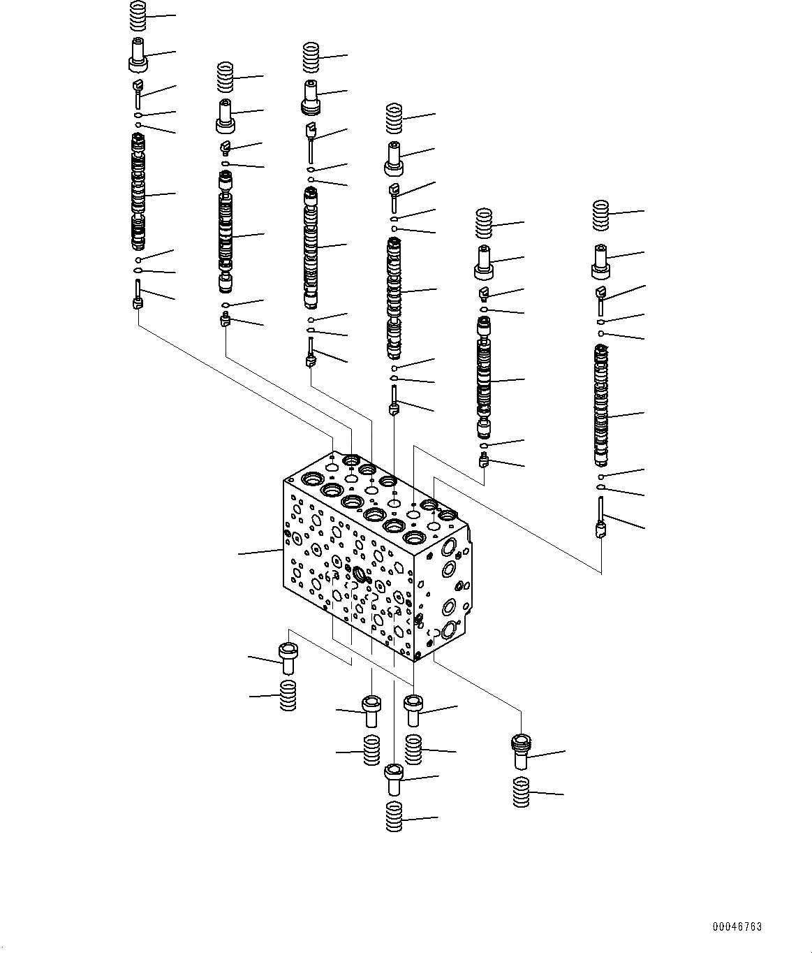 Схема запчастей Komatsu PC200-8 - УПРАВЛЯЮЩ. КЛАПАН, ВНУТР. ЧАСТИ (/) (№-) УПРАВЛЯЮЩ. КЛАПАН, СЕРВИСНЫЙ КЛАПАН