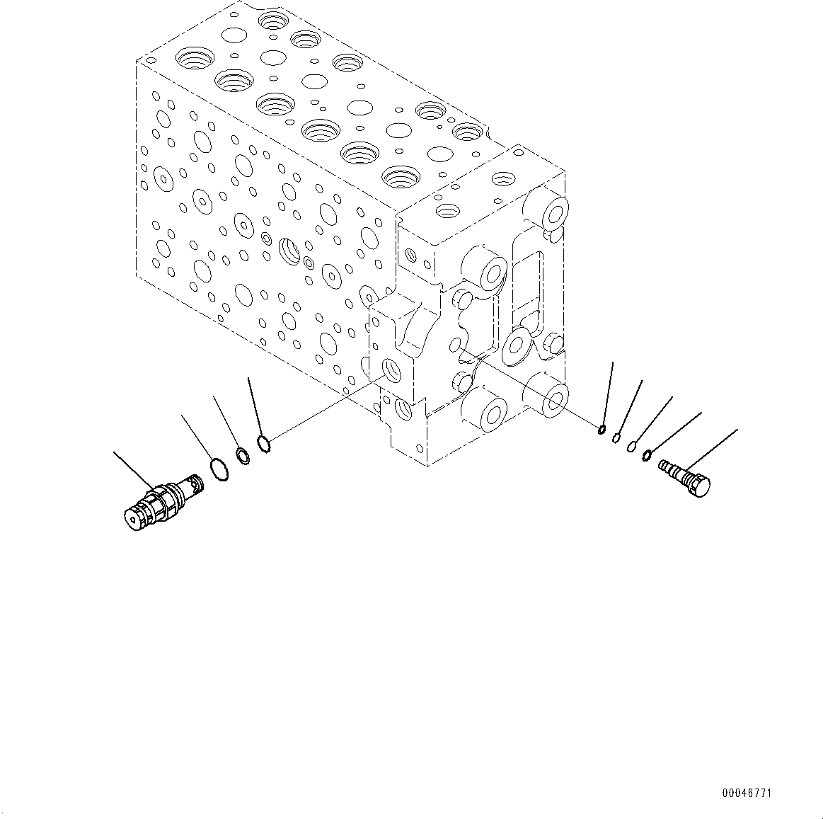 Схема запчастей Komatsu PC200-8 - УПРАВЛЯЮЩ. КЛАПАН, ВНУТР. ЧАСТИ (/7) (№-) УПРАВЛЯЮЩ. КЛАПАН