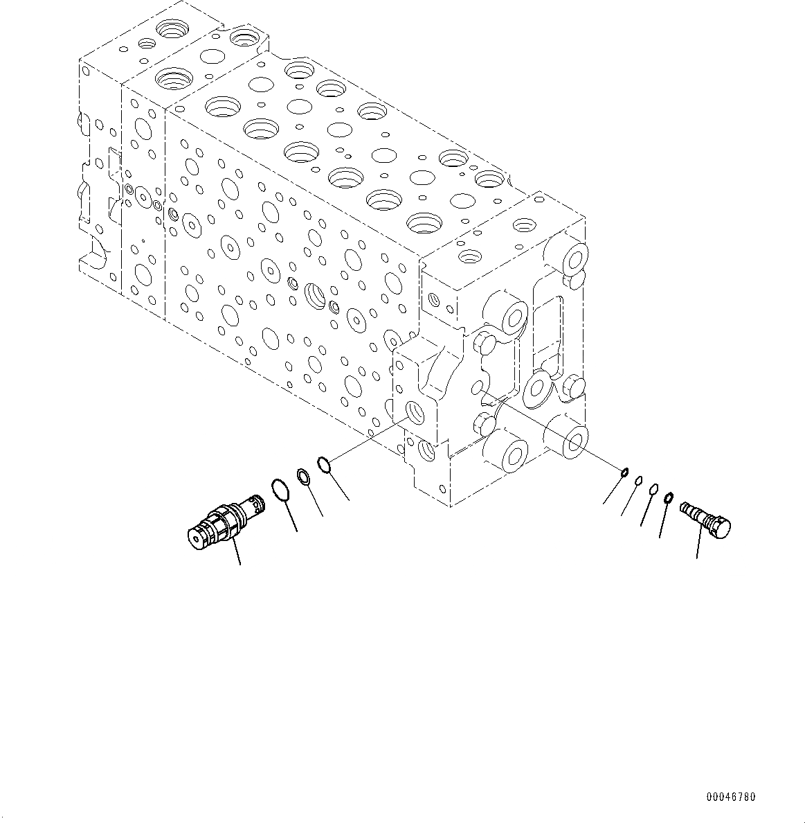 Схема запчастей Komatsu PC200-8 - УПРАВЛЯЮЩ. КЛАПАН, ВНУТР. ЧАСТИ (/) (№-) УПРАВЛЯЮЩ. КЛАПАН, -АКТУАТОР