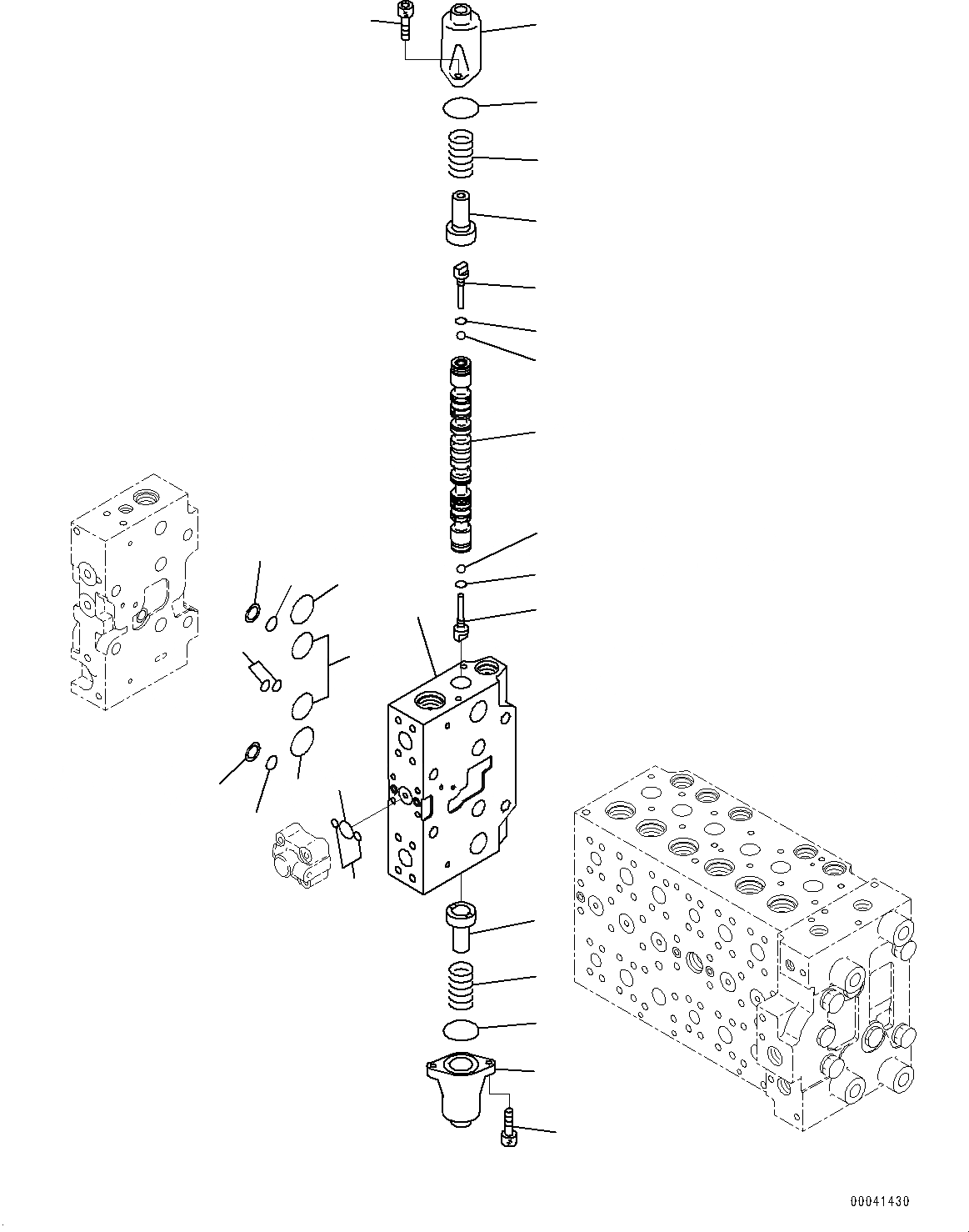 Схема запчастей Komatsu PC200-8 - УПРАВЛЯЮЩ. КЛАПАН, ВНУТР. ЧАСТИ (8/) (№-) УПРАВЛЯЮЩ. КЛАПАН, СЕРВИСНЫЙ КЛАПАН