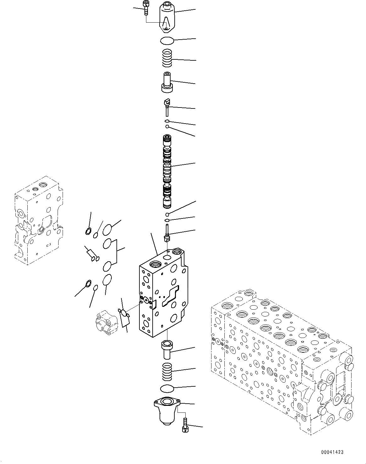 Схема запчастей Komatsu PC200-8 - УПРАВЛЯЮЩ. КЛАПАН, ВНУТР. ЧАСТИ (/) (№-) УПРАВЛЯЮЩ. КЛАПАН, -АКТУАТОР