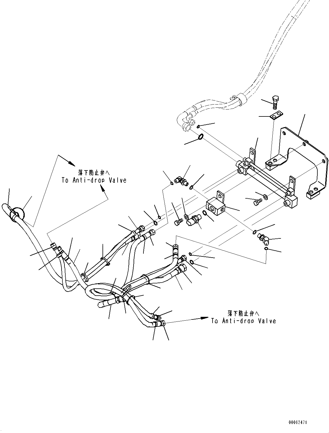 Схема запчастей Komatsu PC200-8 - ANTI-DROP КЛАПАН, ANTI-DROP КЛАПАН ТРУБЫ (№-) ANTI-DROP КЛАПАН, СТРЕЛА И РУКОЯТЬ, С СИГНАЛИЗ. ПЕРЕГРУЗКИ