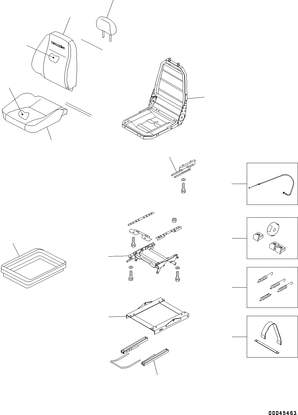 Схема запчастей Komatsu PC200-8 - СИДЕНЬЕ ОПЕРАТОРА, (/) (№-) СИДЕНЬЕ ОПЕРАТОРА, PVC LEATHER