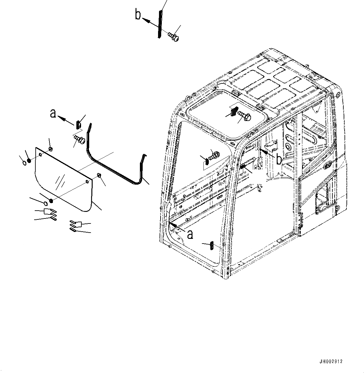 Схема запчастей Komatsu PC200-8 - КАБИНА, ПЕРЕДН. НИЖН. ОКНА (№-) КАБИНА, С EOPS КАБИНА, ЗАЩИТА ОТ ВАНДАЛИЗМА, KOMTRAX, БЕЗ КОНДИЦ. ВОЗДУХА