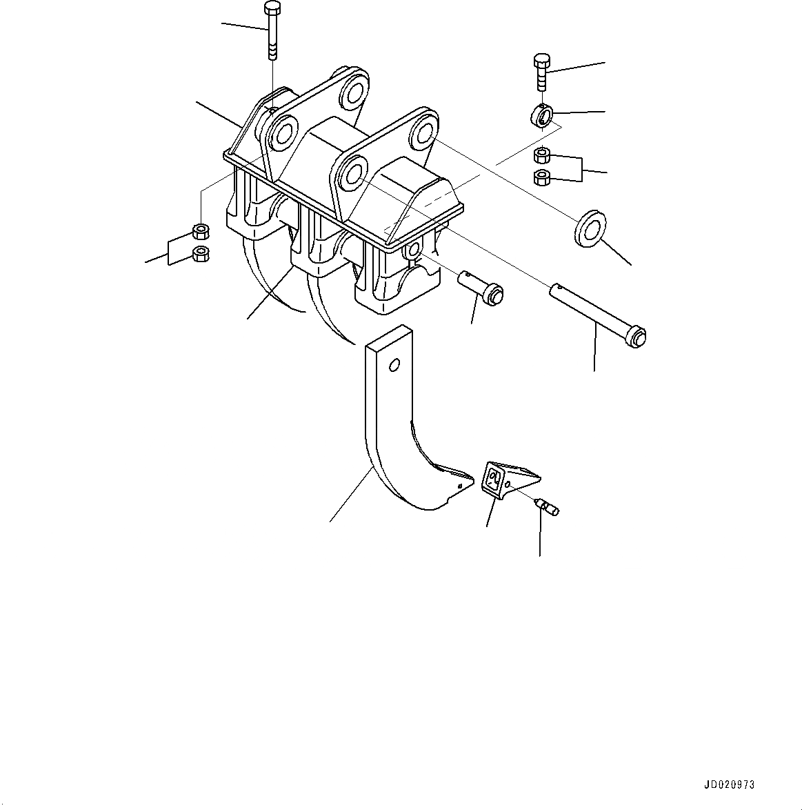 Схема запчастей Komatsu PC200-8 - РЫХЛИТЕЛЬ (№-) РЫХЛИТЕЛЬ, SHANK