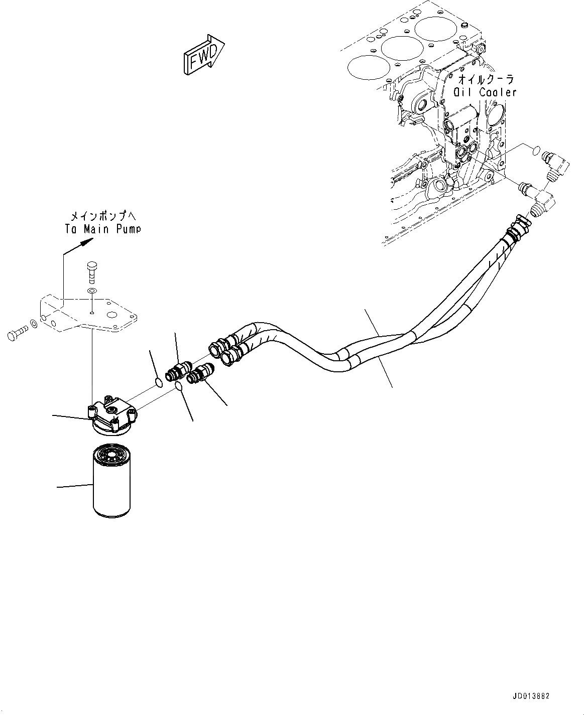 Схема запчастей Komatsu SAA6D107E-1B - ДВИГАТЕЛЬ МАСЛ. ФИЛЬТР И ТРУБЫ (№7-87897) ДВИГАТЕЛЬ МАСЛ. ФИЛЬТР И ТРУБЫ