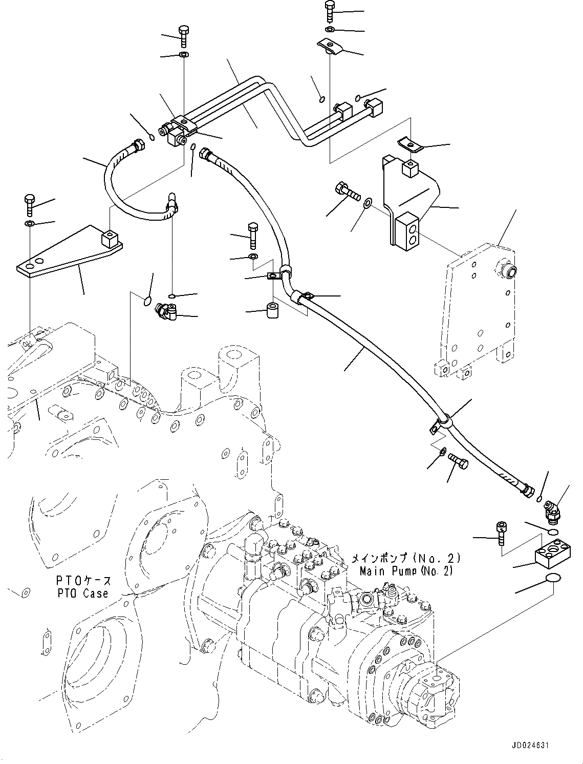 Схема запчастей Komatsu PC1250LC-8 - POWER TAKEOFF, ПОДАЮЩ. ТРУБЫ (№8-) POWER TAKEOFF, VHMS