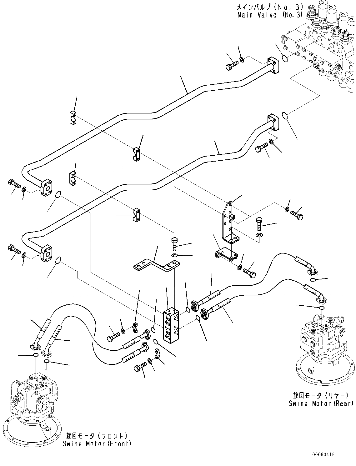 Схема запчастей Komatsu PC1250LC-8 - ПОВОРОТН. КРУГ (№8-) ПОВОРОТН. КРУГ