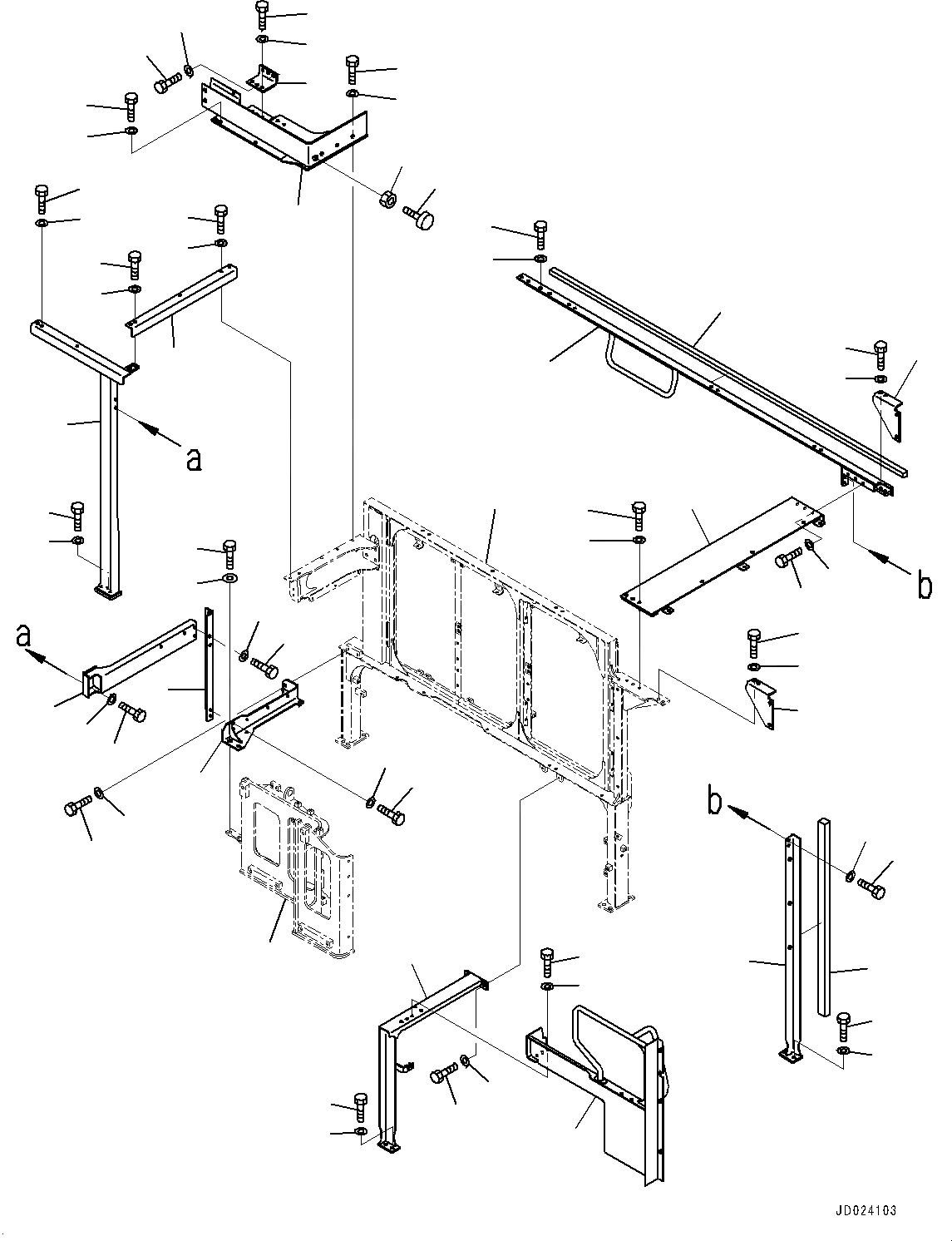 Схема запчастей Komatsu PC1250LC-8 - КАБИНА РАМА, (№8-) КАБИНА РАМА, ЕС ARRANGEMENT