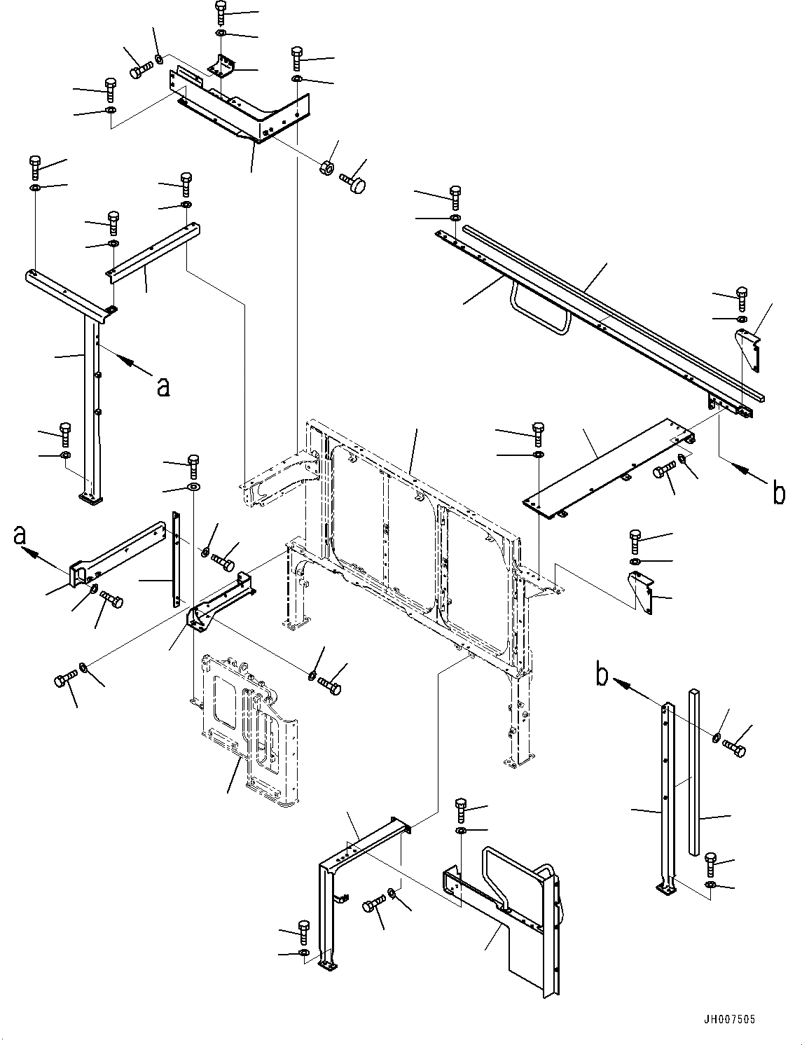 Схема запчастей Komatsu PC1250LC-8 - КАБИНА РАМА, (№-) КАБИНА РАМА, ЕС ARRANGEMENT