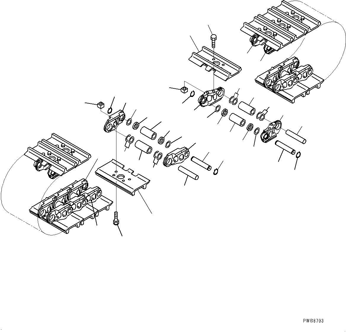 Схема запчастей Komatsu PC1250LC-8 - ГУСЕНИЦЫ ASSEMBLY (№8-) ГУСЕНИЦЫ ASSEMBLY, ОТВЕРСТИЕD ДВОЙН. ГРУНТОЗАЦЕП SHOE, MM ШИР., СМАЗ. УПЛОТНЕНИЕED ТИП, SET