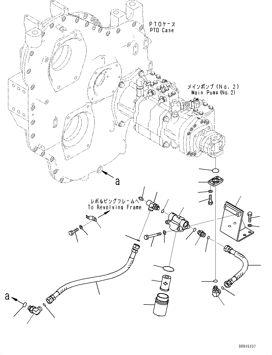 Схема запчастей Komatsu PC1250-8 - POWER TAKEOFF, ВСАСЫВ. ТРУБЫ (№8-) POWER TAKEOFF