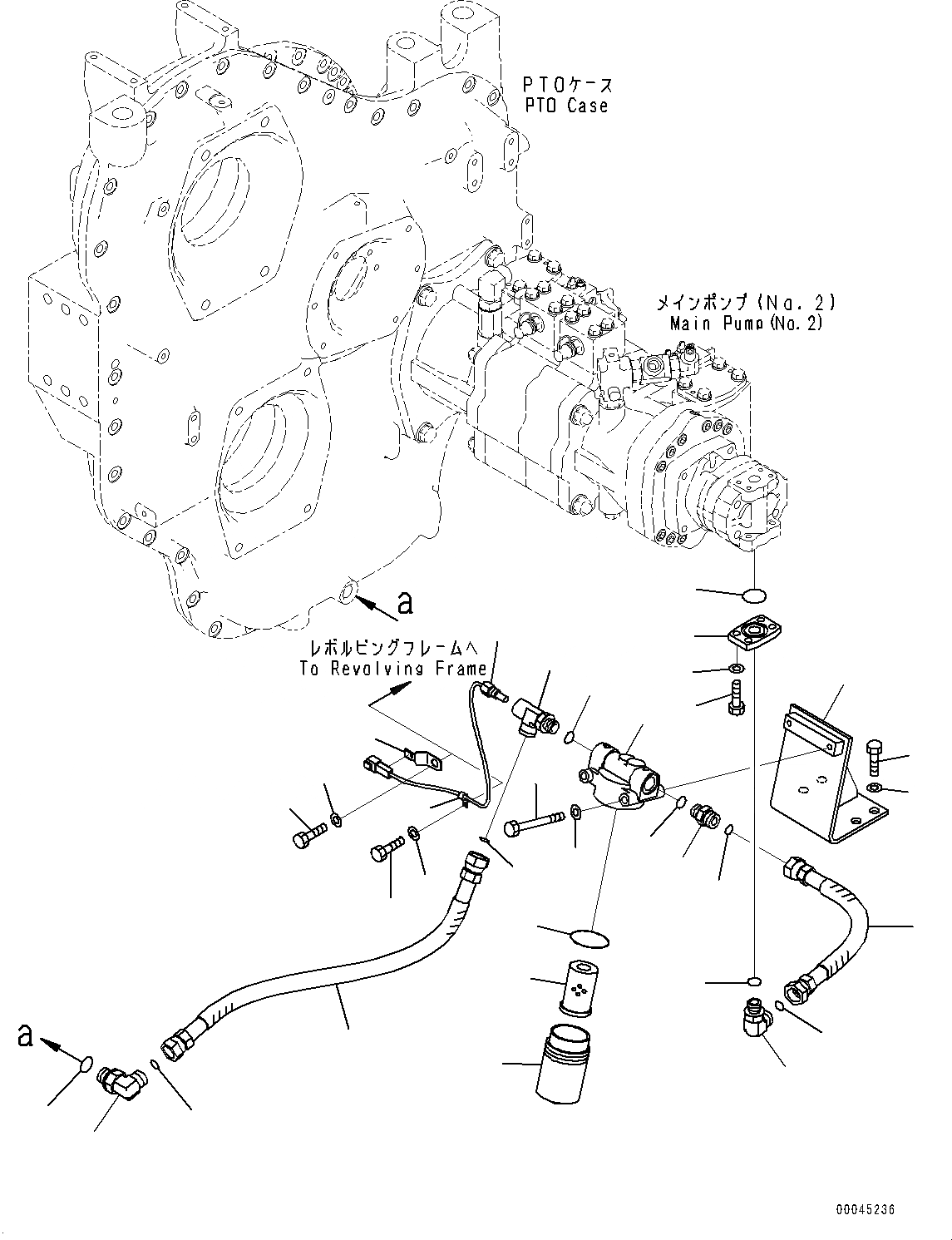 Схема запчастей Komatsu PC1250-8 - POWER TAKEOFF, ВСАСЫВ. ТРУБЫ (№8-) POWER TAKEOFF, VHMS