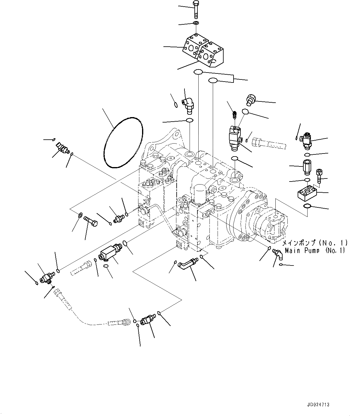 Схема запчастей Komatsu PC1250-8 - NO. НАСОС, СОЕДИНИТ. ЧАСТИ (№8-) NO. НАСОС