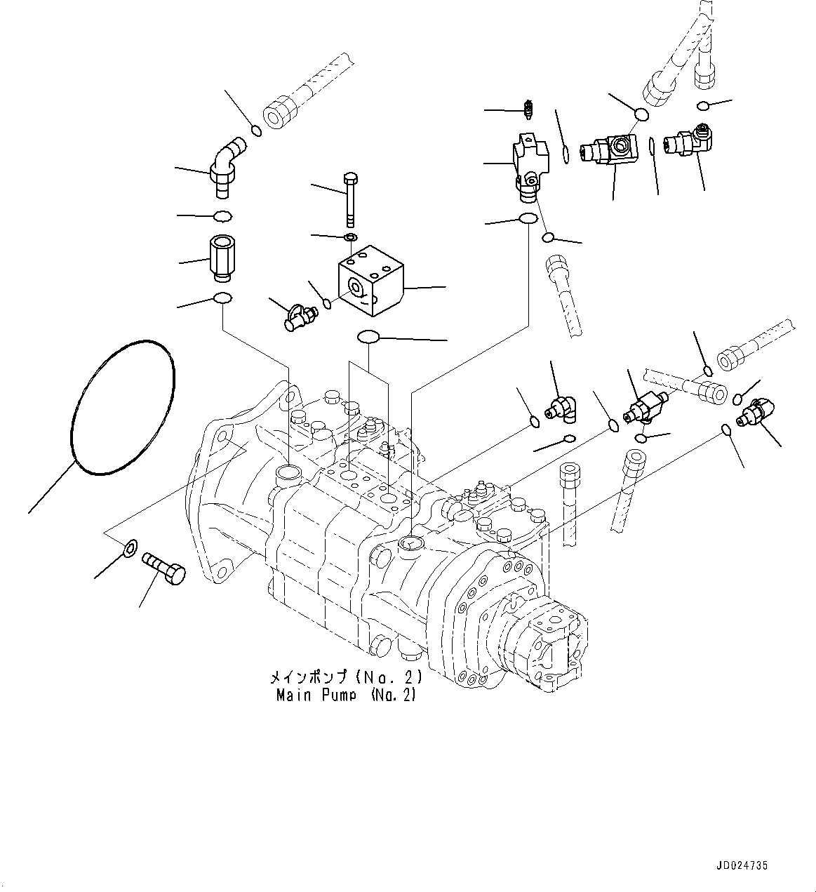 Схема запчастей Komatsu PC1250-8 - NO. НАСОС, СОЕДИНИТ. ЧАСТИ (№8-) NO. НАСОС