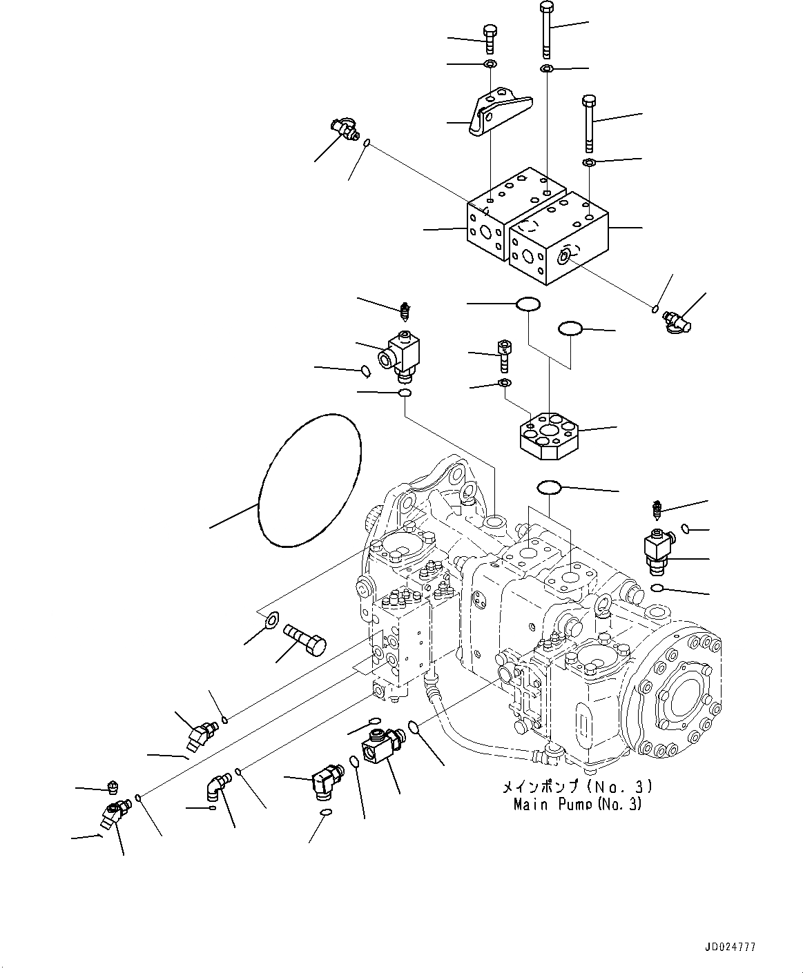 Схема запчастей Komatsu PC1250-8 - NO. НАСОС, СОЕДИНИТ. ЧАСТИ (№8-) NO. НАСОС